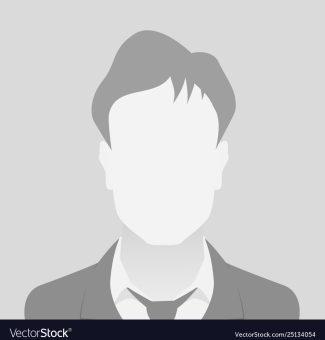 Person gray photo placeholder man in a costume on gray background