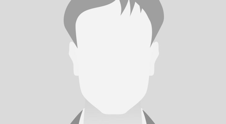 Person gray photo placeholder man in a costume on gray background